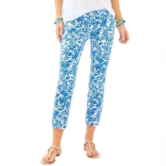 Lilly Pulitzer Pants - Lilly Pulitzer Sadie Stretch Crop Chino Pants Size 8.